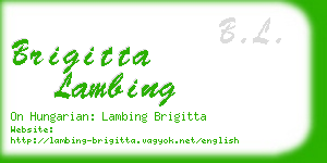 brigitta lambing business card